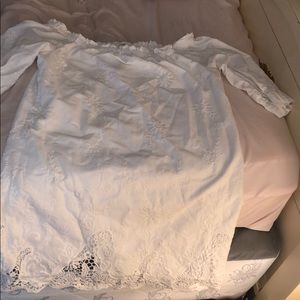 Off the shoulder white dress from Abercrombie